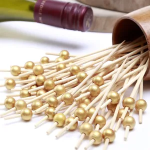 100pcs Handmade Wooden Cocktail Picks for Parties and Events