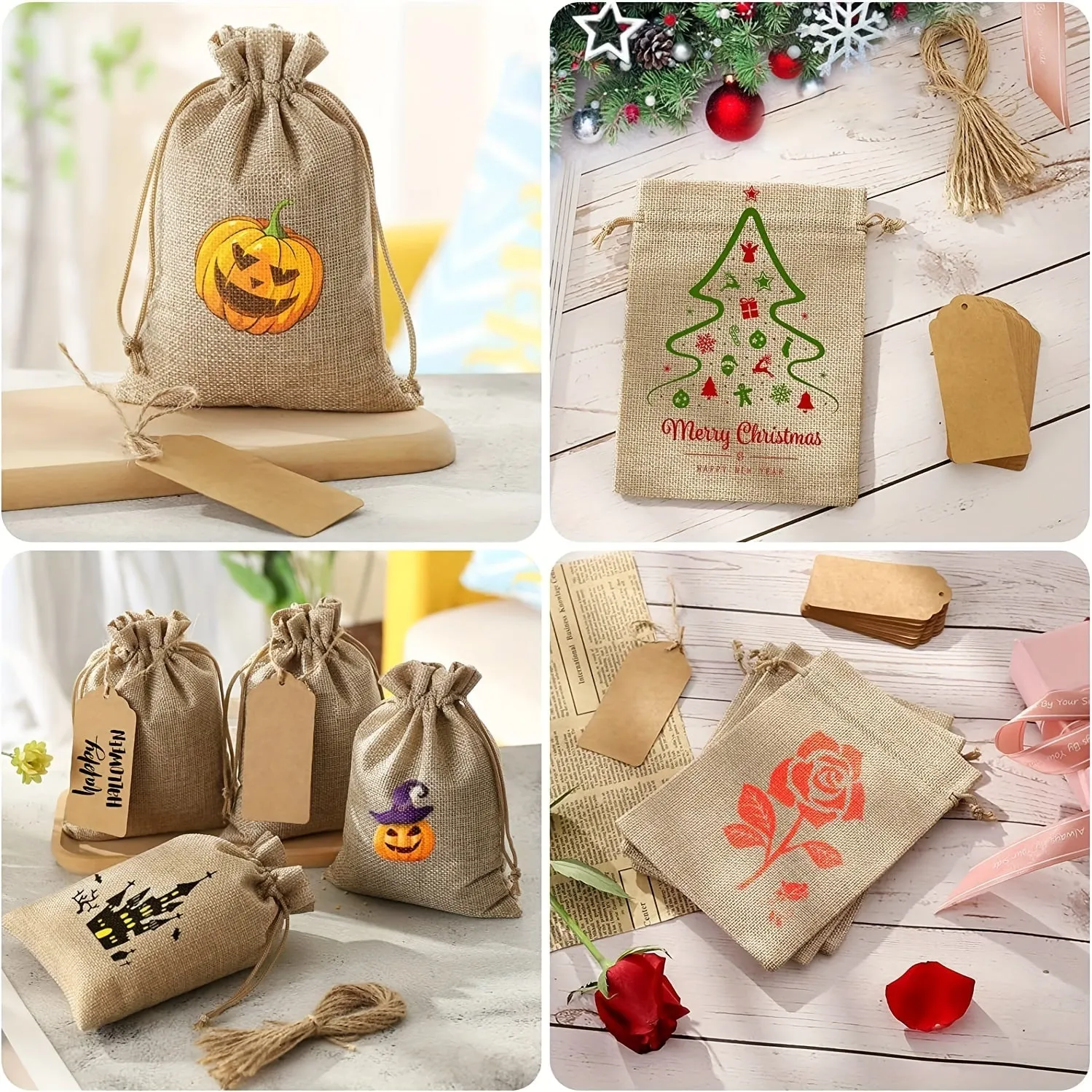 25 Set Drawstring Gift Bags for Wedding Party and Crafts