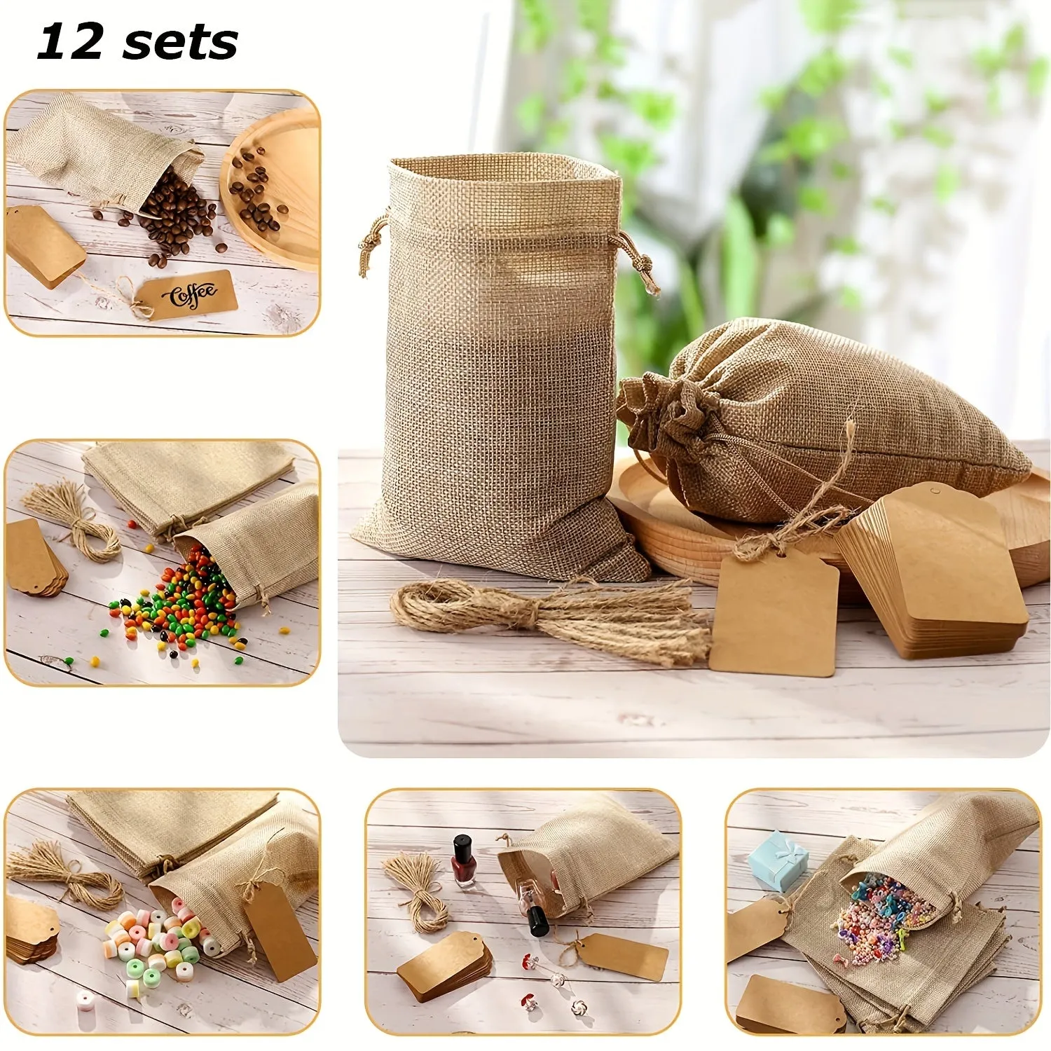 25 Set Drawstring Gift Bags for Wedding Party and Crafts