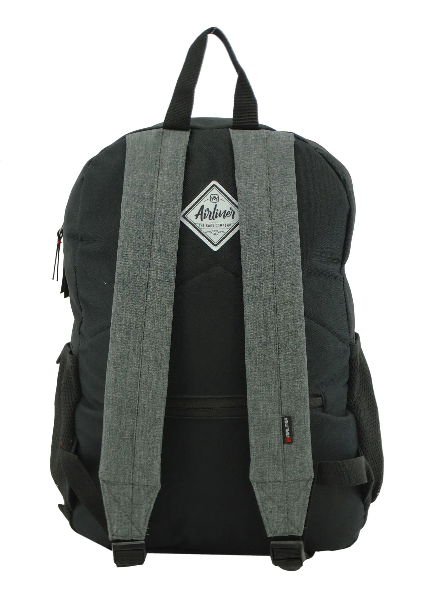 668161, Airliner, Backpack w/Laptop Sleeve - Black/Grey