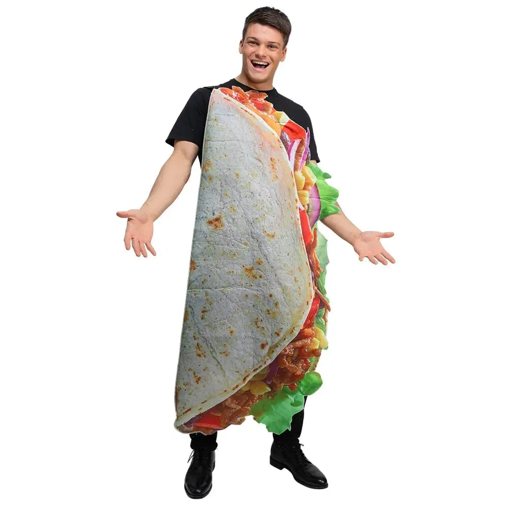 Adults Funny Taco Mexican Food Drink Fancy Dress Costume One Size