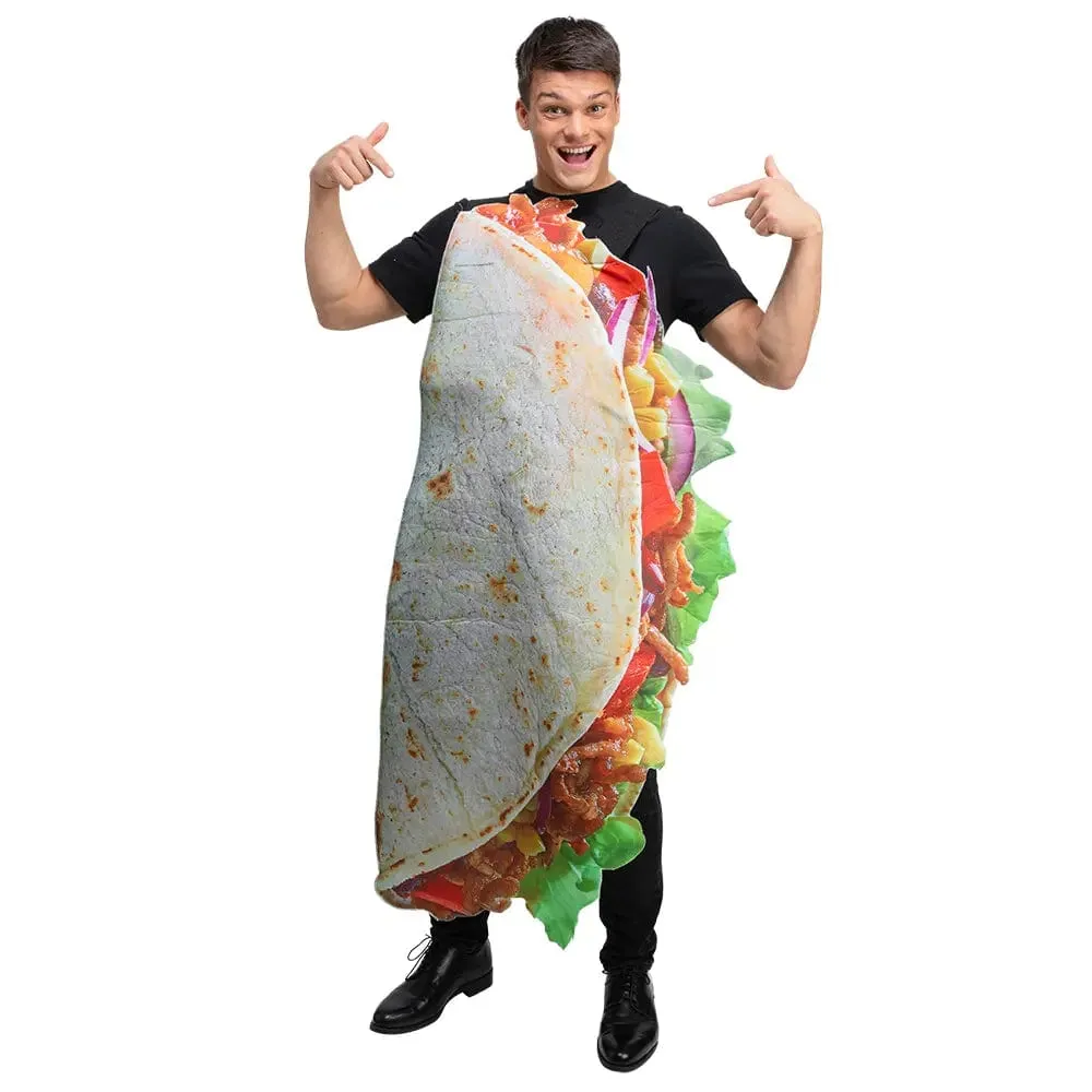 Adults Funny Taco Mexican Food Drink Fancy Dress Costume One Size