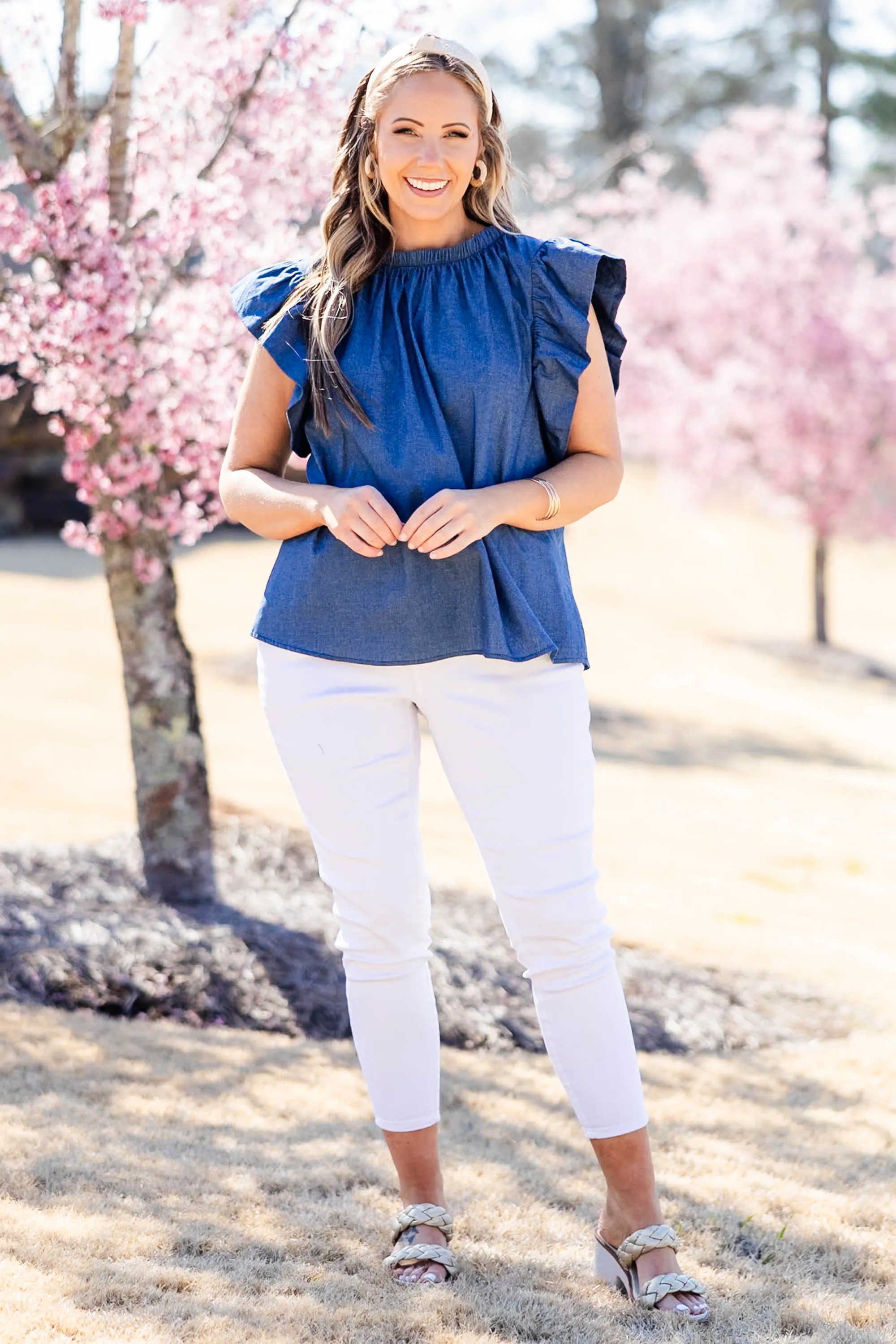 Azure Aster Top, Denim