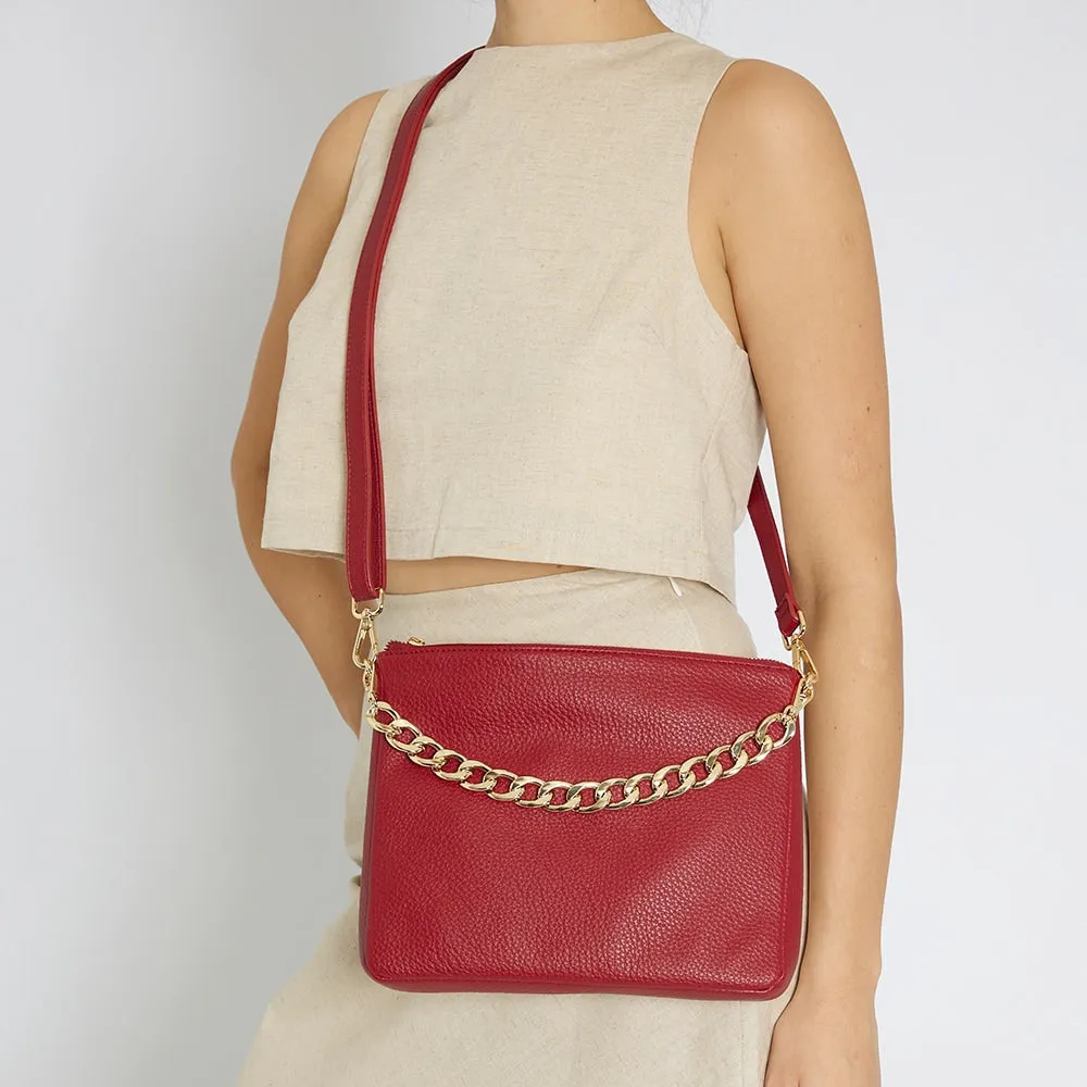 Belize Bag in Red Pebble