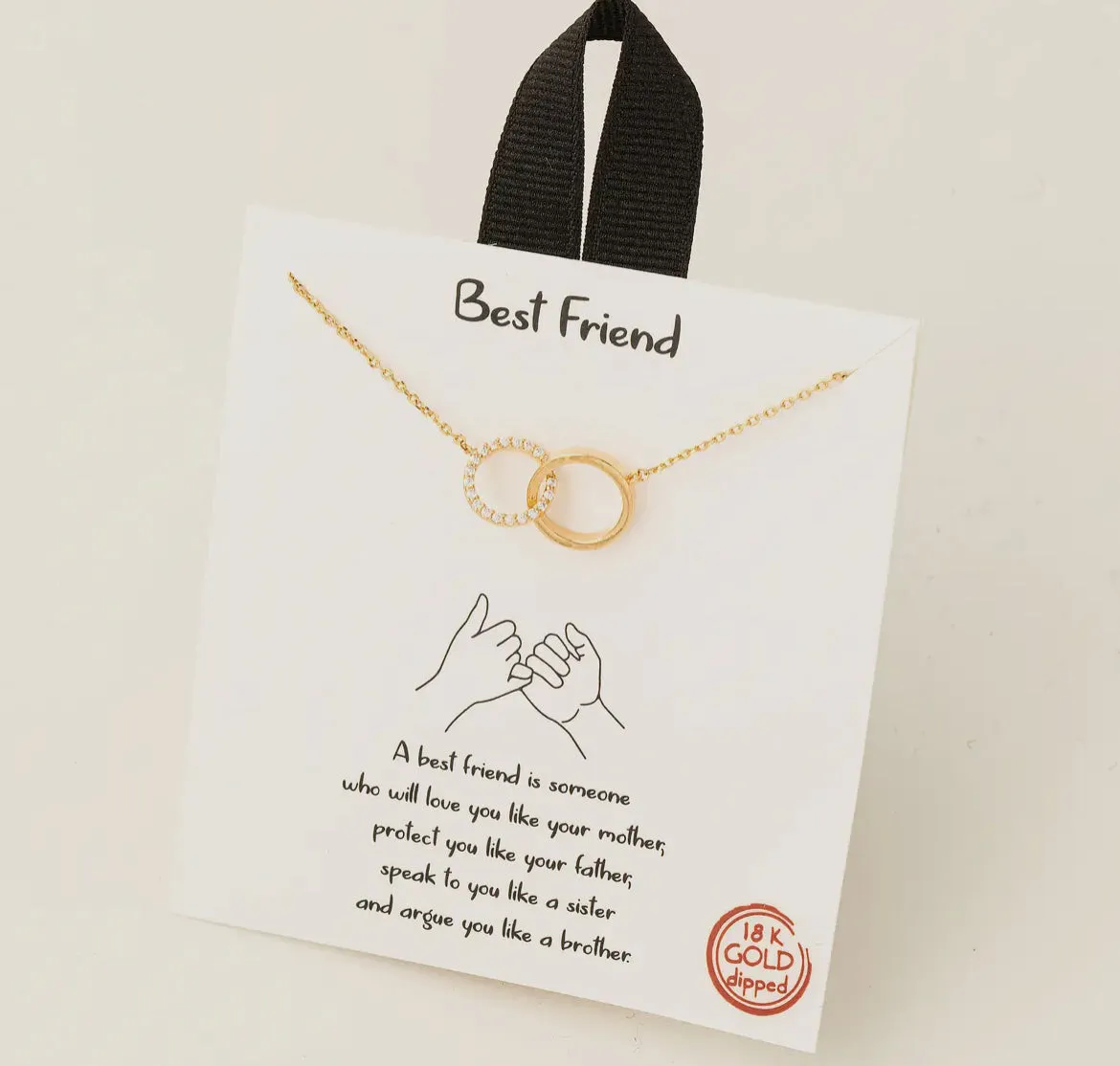 Best Friend Circle Link Charm Necklace