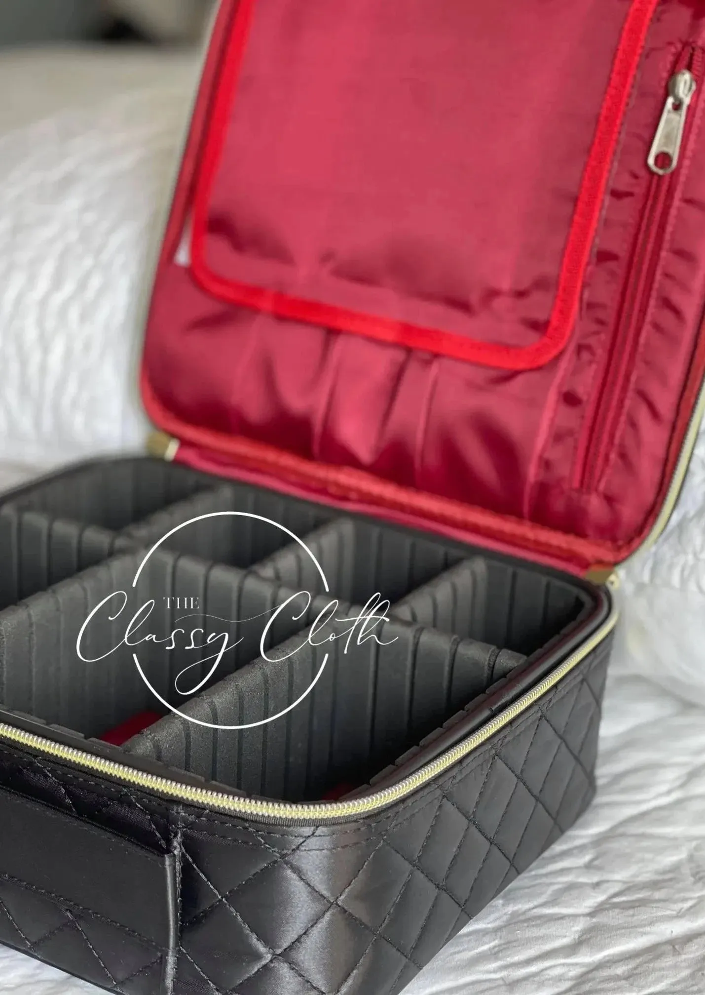 Black Quilted Mega Makeup Case