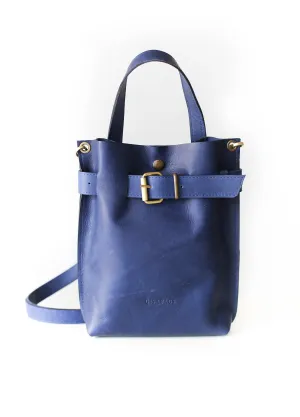 Blue Mini Leather Backpack