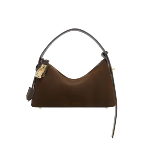 Gold Espresso Suede Hobo Bag(Pre-Order Only. Will Ship Early Oct.)