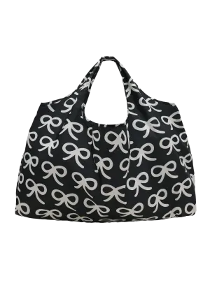 Large Reusable Tote (Ribbons Black)