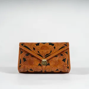 Light Brown Hand-Tooled Leather Bag