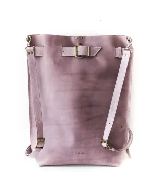 Lilac Large Leather Backpack Purse