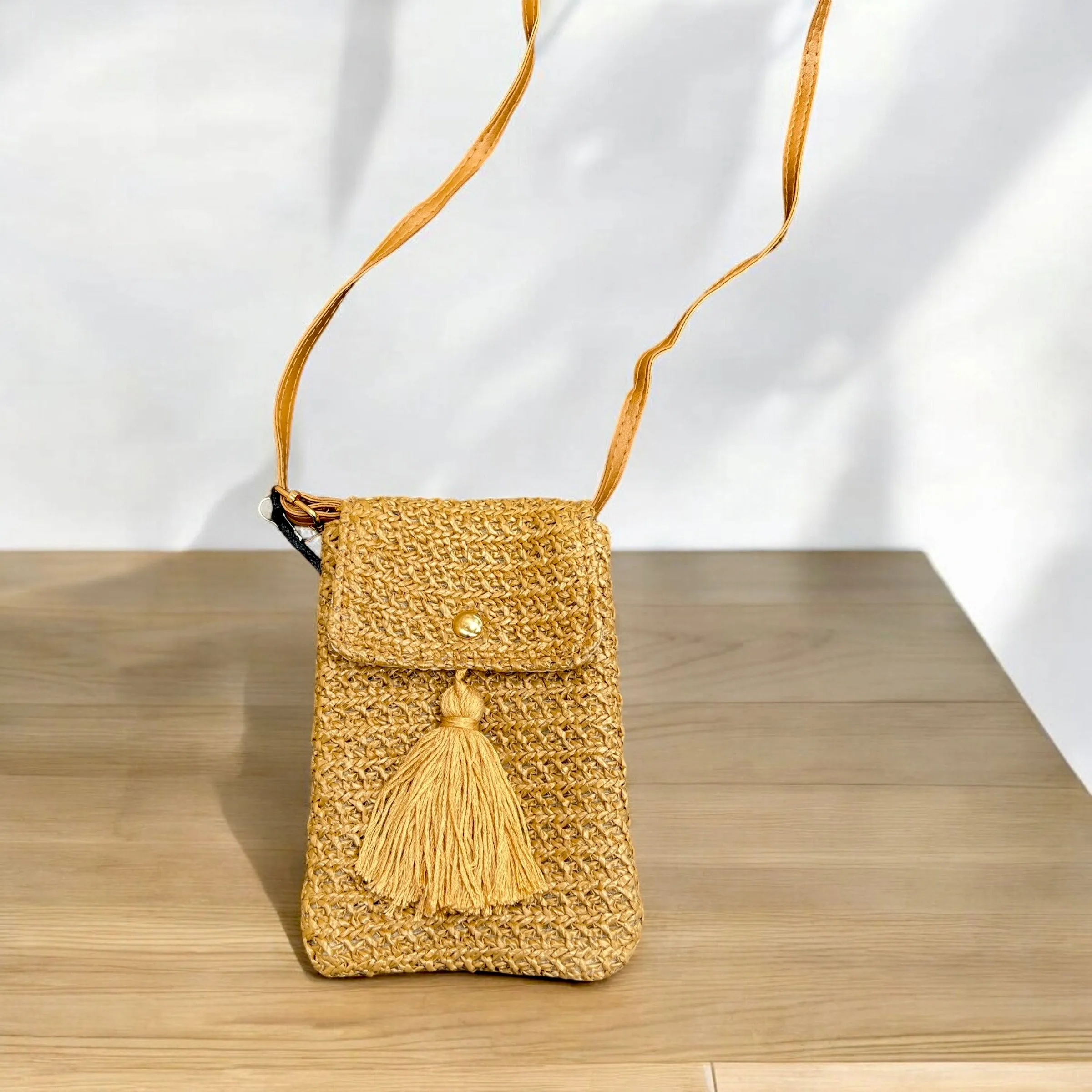 Mini Fringe Phone Bag - Natural