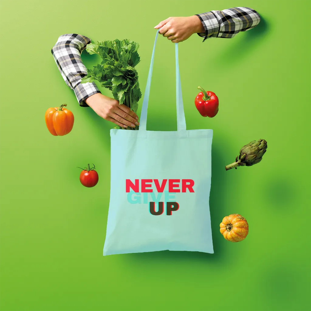 Never Give Up Shopper Tote Bag