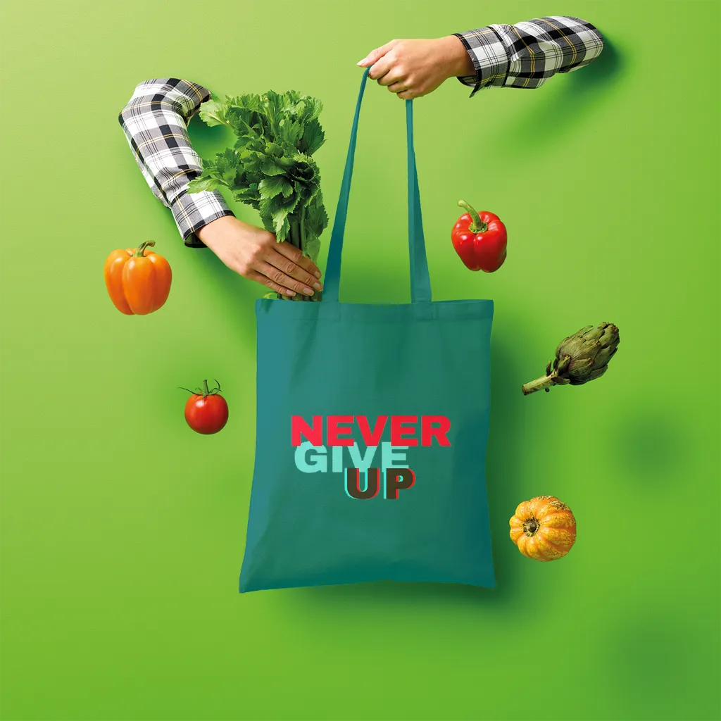 Never Give Up Shopper Tote Bag