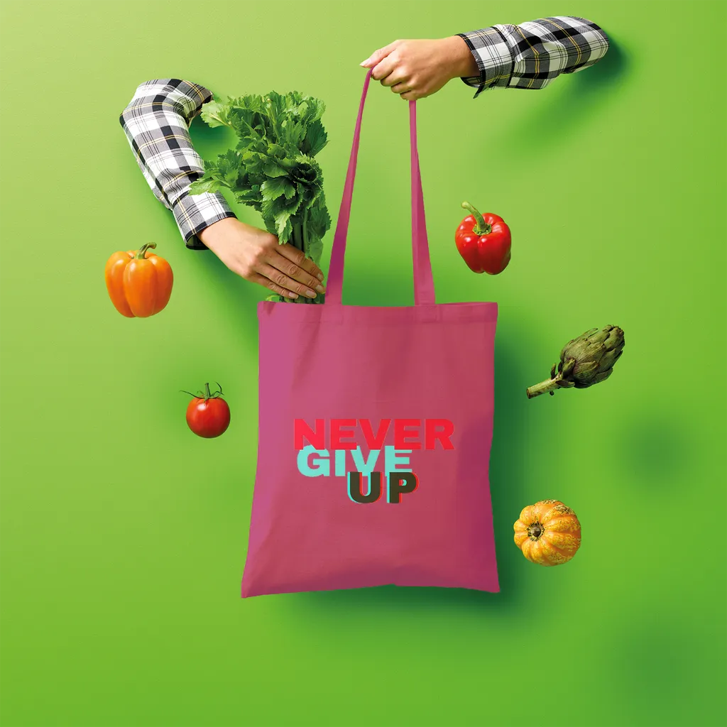 Never Give Up Shopper Tote Bag