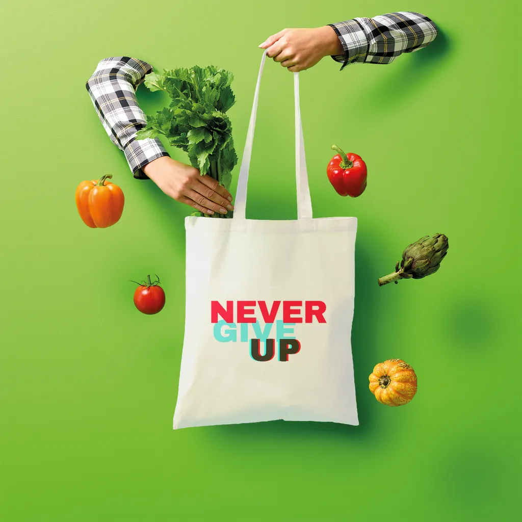 Never Give Up Shopper Tote Bag