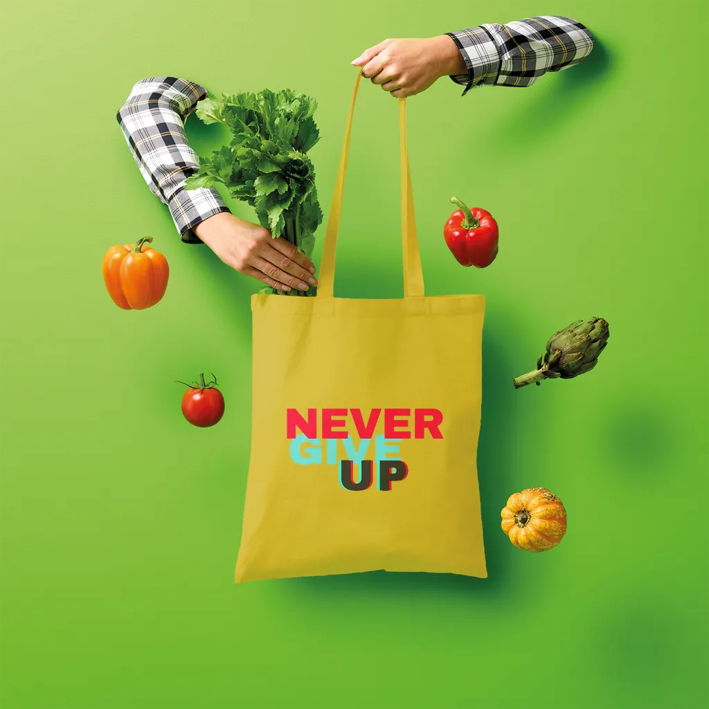 Never Give Up Shopper Tote Bag