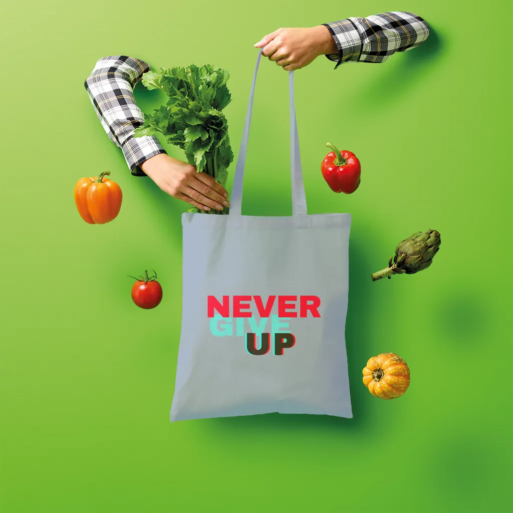 Never Give Up Shopper Tote Bag