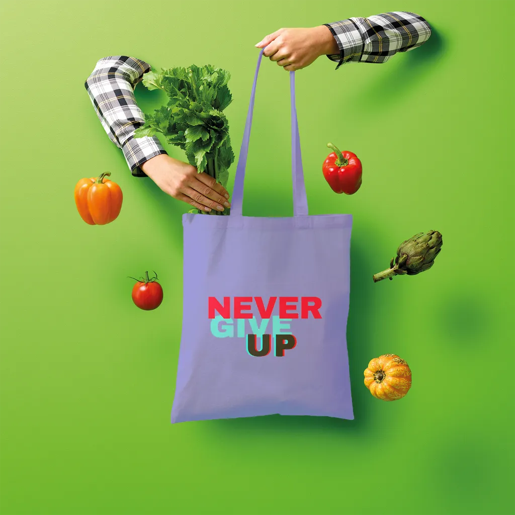 Never Give Up Shopper Tote Bag