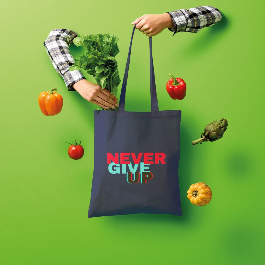 Never Give Up Shopper Tote Bag