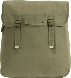 Olive Drab Large Canvas Musette Bag Military Army Camping Tactical Heavy Duty 15"x15"x5"