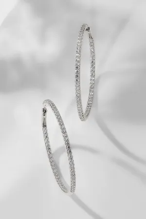 PERFECT HOOPS 2MM CZ X 50MM HOOP EARRINGS