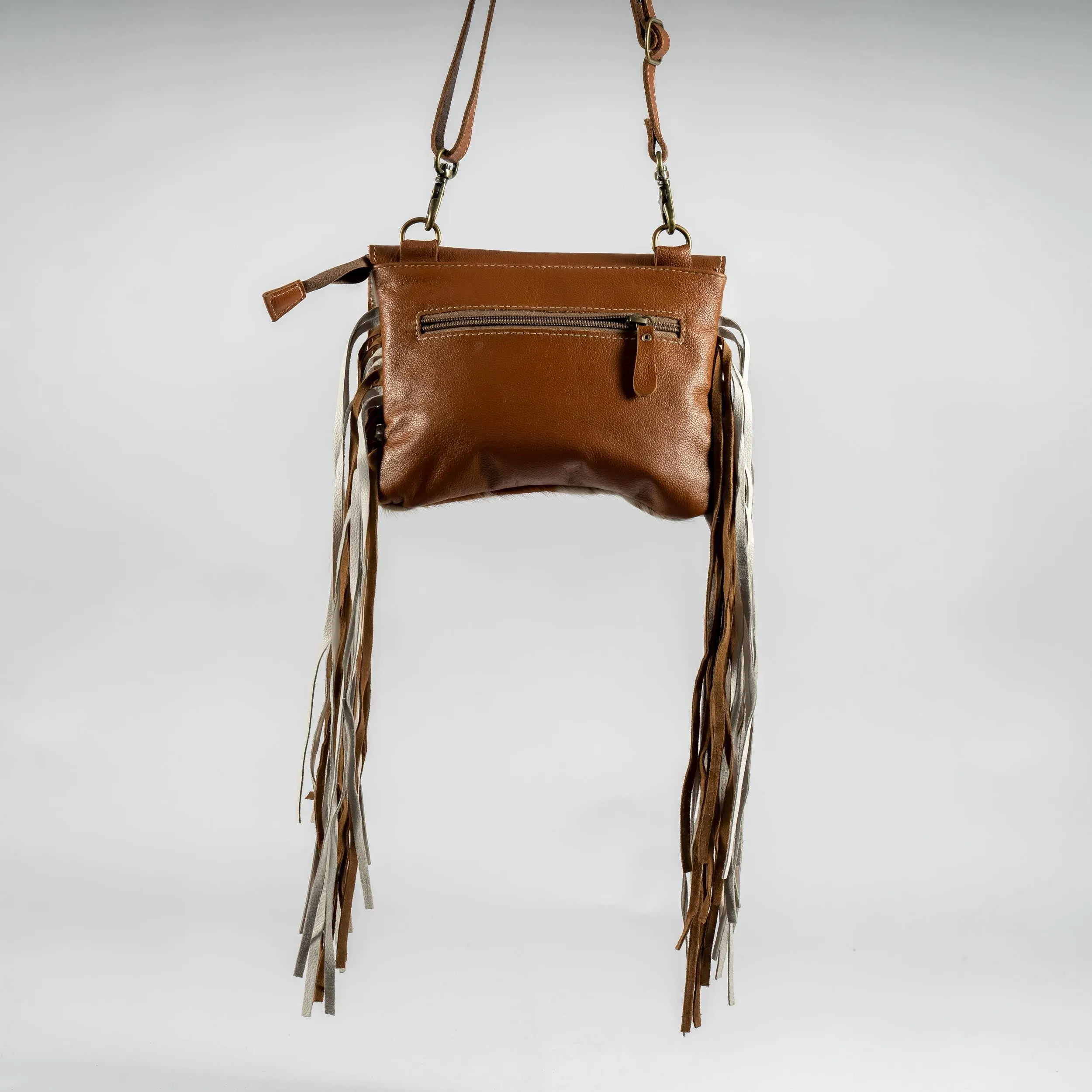 Prickly Pear Hand-Tooled Fringe Bag