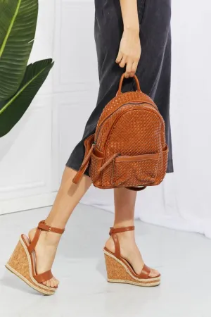 Sicily Faux Leather Woven Backpack