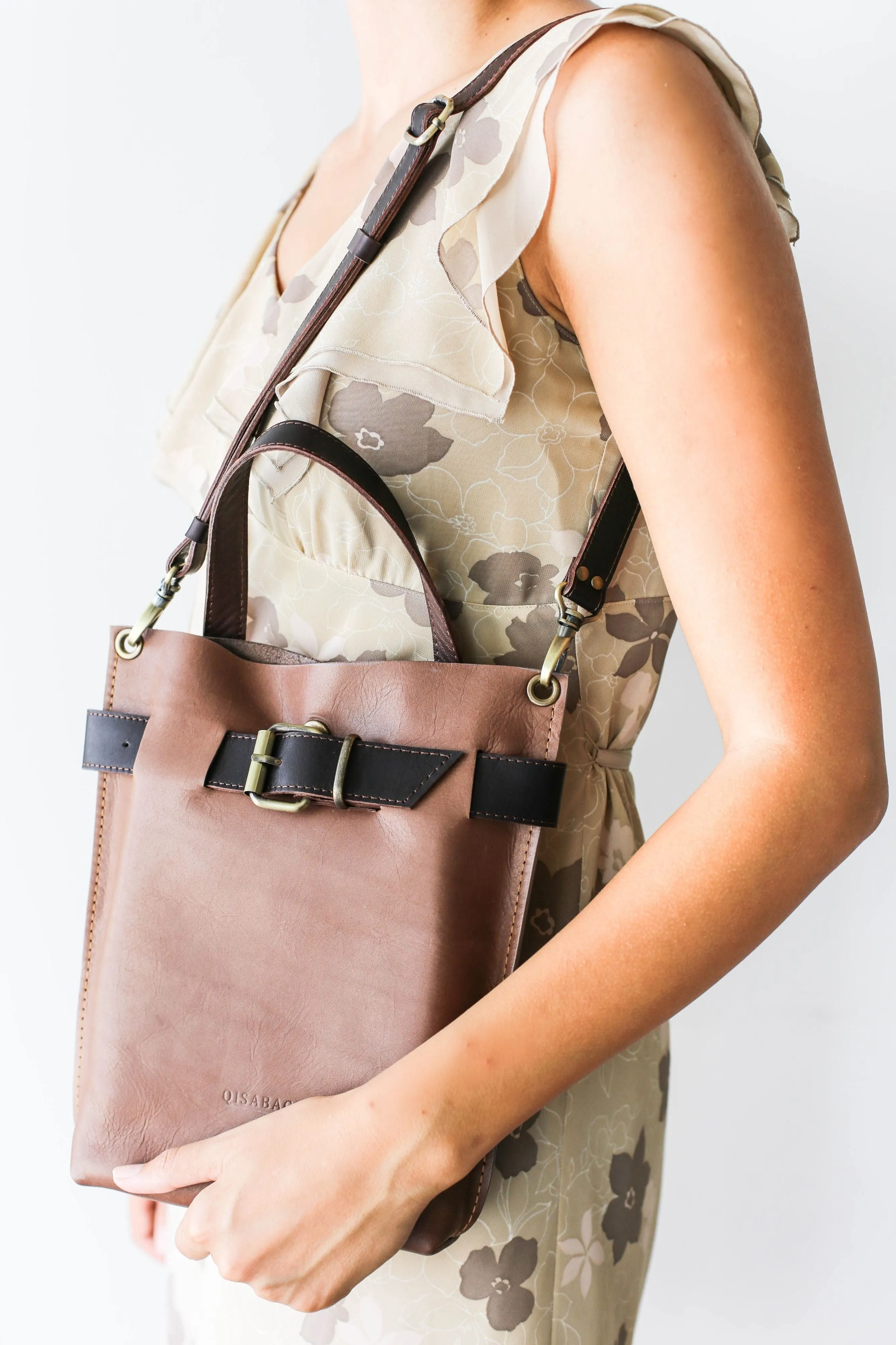 Taupe Mini Leather Backpack (dual color)