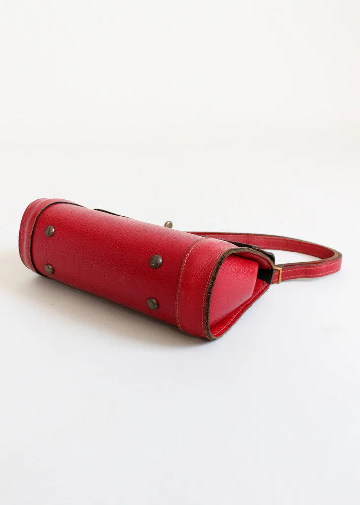 Vintage 1950s Maroon Red Leather Purse