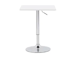 White Adjustable Height Square Bar Table