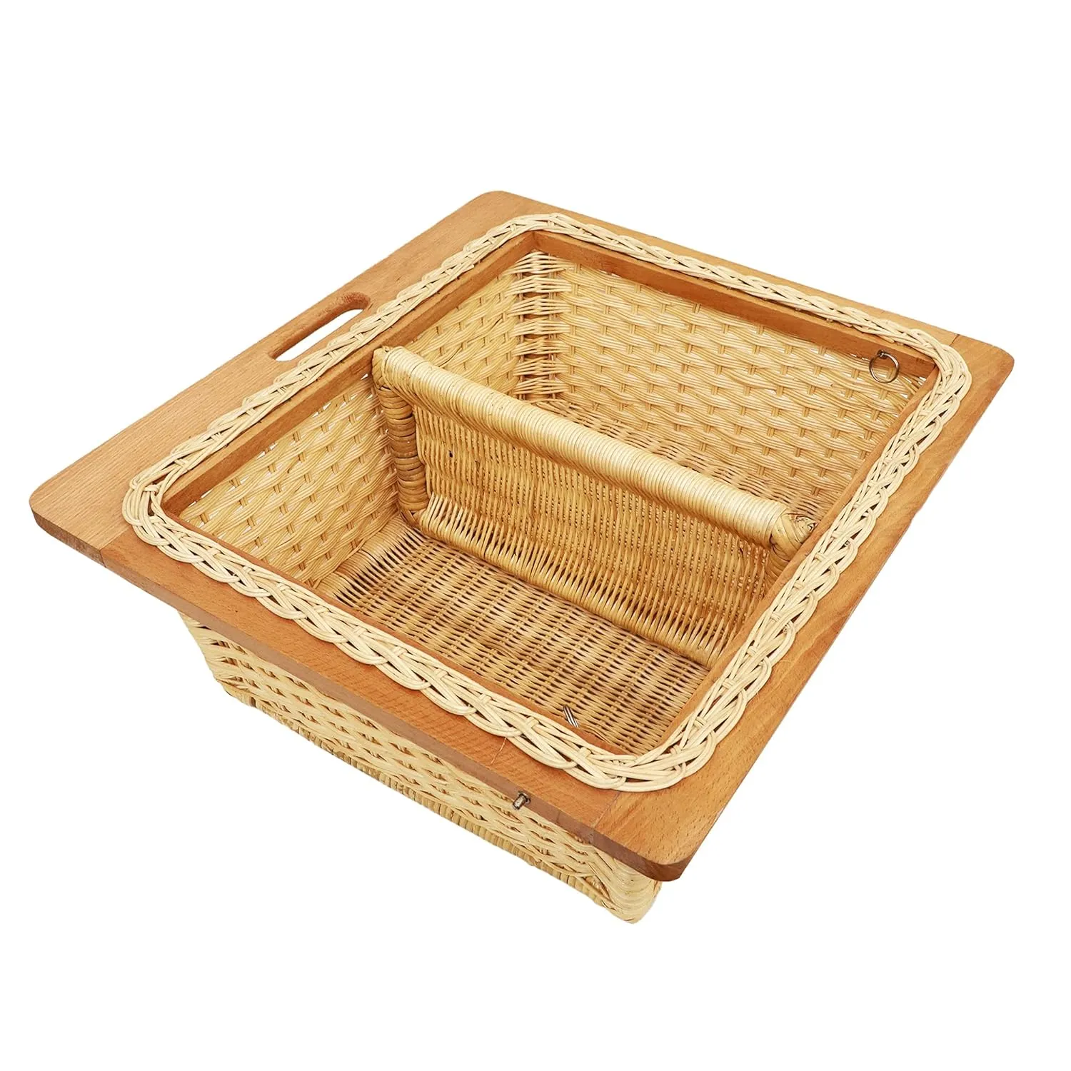 Wicker Basket for Kitchen | Bamboo Basket 21 x 20 x 8 - Sanika